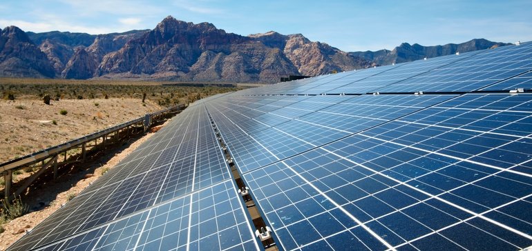 Solar Panels in Desert